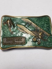 Pilots airplane BELT BUCKLE BRASS by BERGAMOT 1977 USA Great Christmas Idea.