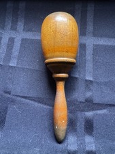 Antique Wooden Sock Darner Sewing Kit Hollow Darning Egg Needle Thread Holder