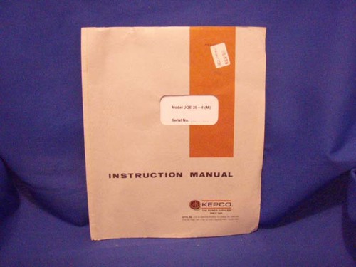 Kepco JQE 25-4(M) Instruction Manual - Picture 1 of 1