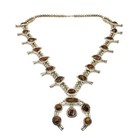 Signed Southwest Sterling Fire Agate Squash Blossom 34in Necklace #S5206-2 — photo 1