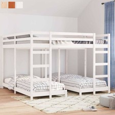 3-in-1 Triple Bunk Beds Solid Pine Wood Childrens Kids Double Single Bed Frame