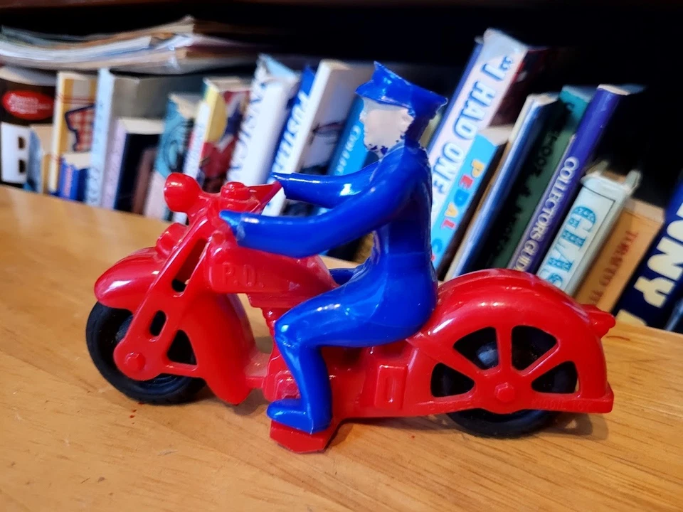 MUY BONITA MOTOCICLETA DE PLÁSTICO ROJO HUBLEY con DRIVER #1 Foto 2 de 4