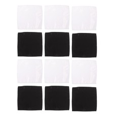 12 Pcs Suit Dress Pocket Square Black Squares for Men Gentleman's