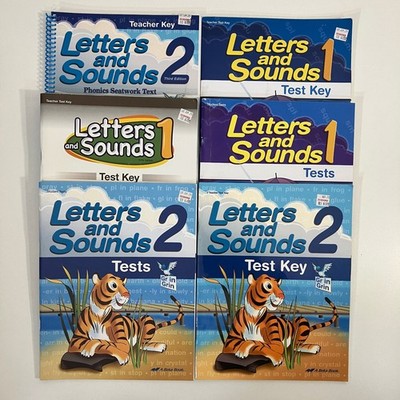 6 Letters and Sounds 1 & 2 Student Tests & Keys Homeschooling Lot by ABeka Books