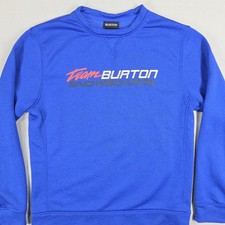 Team Burton Snowboards Sweatshirt Mens Medium Blue Spellout Sportscore Outdoors