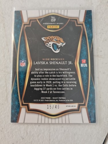 2020 panini select laviska shenault jr. premier level rc red disco prizm /49 - Picture 2 of 2