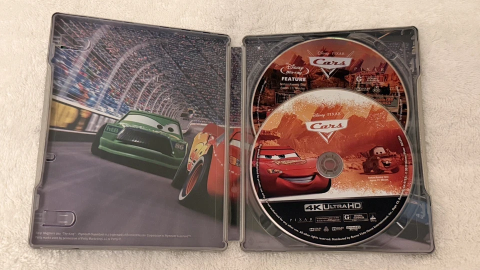 CARS DISNEY 100 STEELBOOK OOP 4K UHD + BLU-RAY · No Digital — 第 3/4 张图片