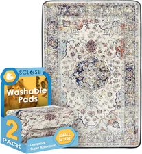 Washable Pee Pads for Dogs 2 Pack, 36" x 24" Reusable Puppy Pads Waterproof, Sup