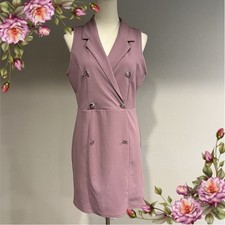 Elegant V Neck Sleeveless Blazer Style Dress Casual Work Office Blazer Dresses