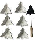 Lot 6 Christmas Tree Molds & Dough Tamper Set - William Sonoma - Holidays VTG.