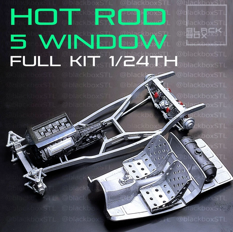 1:25-1:24 Scale 5 Window Coupe Hot Rod | Full Model Kit-Unnasembled & Unpainted - Image 3 of 4