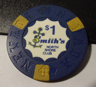 SMITH'S NORTH SHORE CLUB CASINO $1 casino gaming poker chip Lake Tahoe NV