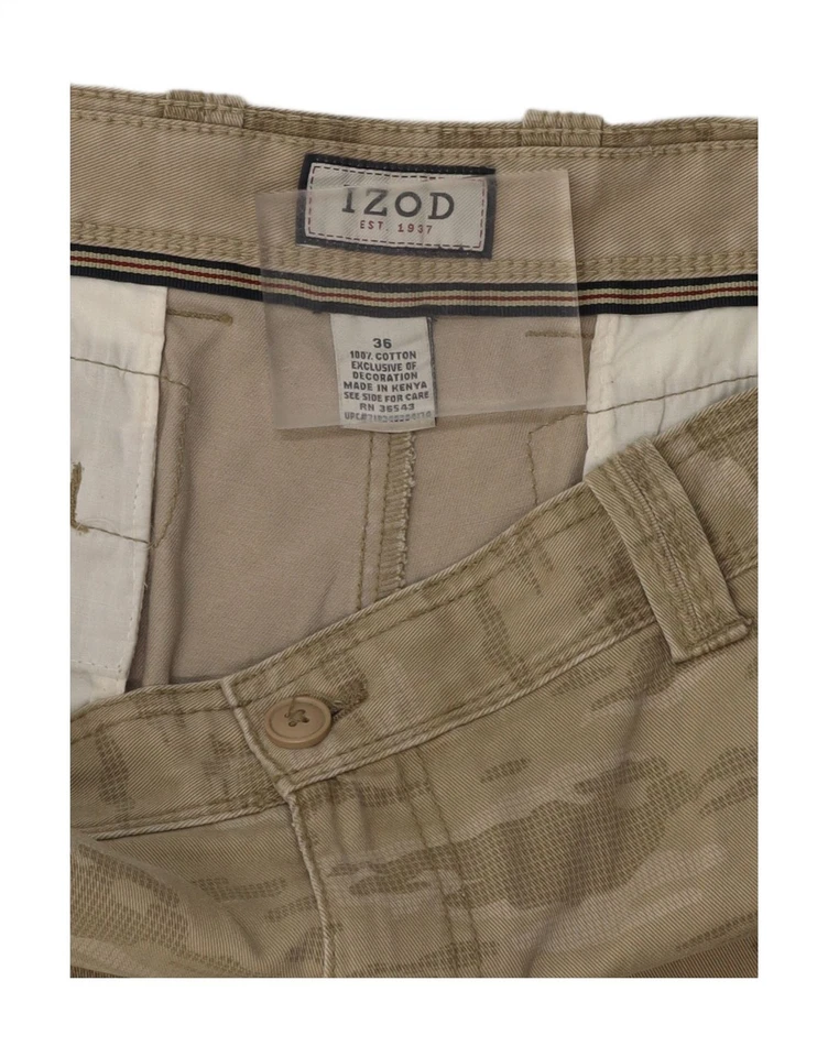 Pantalones Cortos Carga IZOD Para Hombre W36 Grande Beige Camuflaje Algodón AX11 Foto 4 de 4