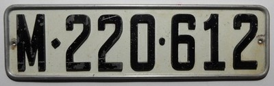 Nummernschild  US Forces Spanien / Madrid aus den 70er Jahren.