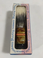 Vintage THERMOS Barber Shop Shaving Brush Pure Bristle Germany w/ Box Vulcanised