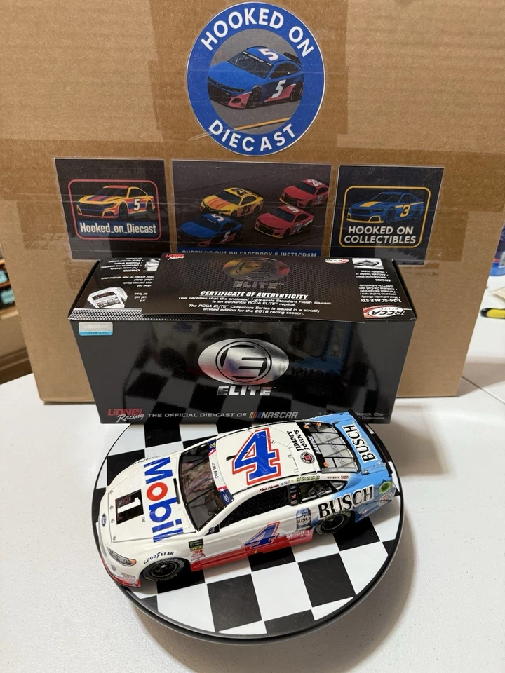 Литая модель пива Mobil 1 Busch 2018 1:24 Nascar Кевин Харвик ELITE NO4 - Изображение 2 из 4