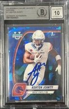 Ashton Jeanty Signed 2024 Bowman Chrome U Sapphire #17 Boise State BAS Auto 10