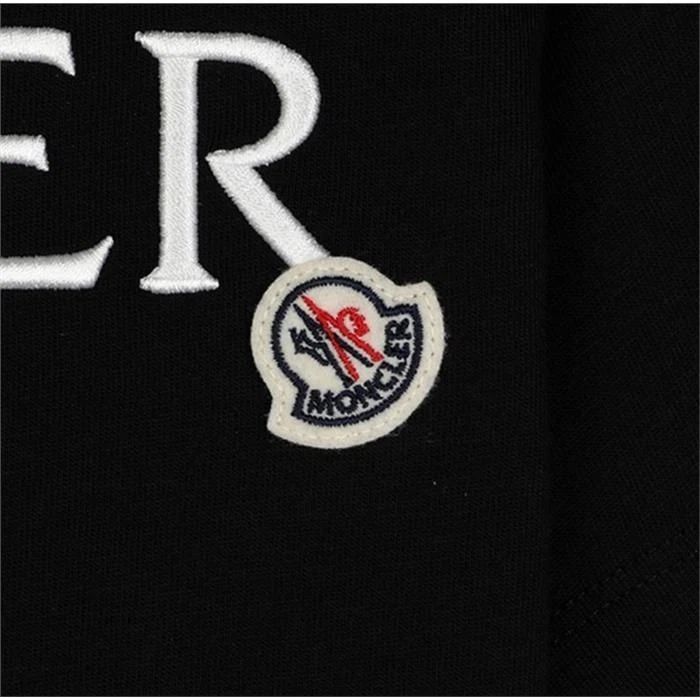 T shirt manica corta Moncler con logo ricamato nero 8C00006 77960709