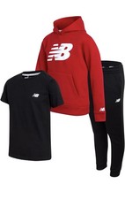 New Balance Kids 3 Piece Fleece Hoodie Tee Jogger Set, Size 12, New With Tags