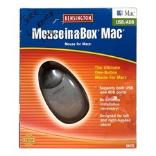 Vintage Kensington Mouse-in-a-Box Mac 64475, USB/ADB One-Button Optical Sensor