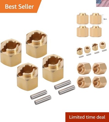 Brass Wheel Hex Hub 6mm+2mm Extenders Adaptor for 1/18 RC Crawler Car Upgrade...