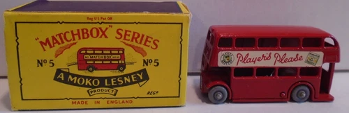 A Moko Lesney Matchbox Series 1-75 No. 5 LONDON BUS  with Box MADE IN ENGLAND