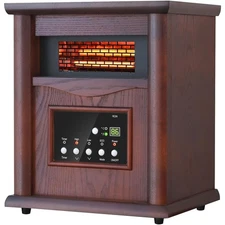 Trustech Infrared Electric Space Heater 1500W w/ Remote Control ECO Mode Cherry