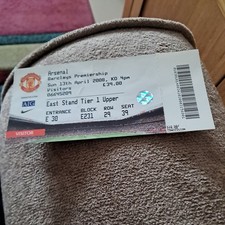 Manchester United v Arsenal 2008 ticket