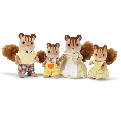 Walnut Squirrel Family - Set of 4 Collectible Doll Figures for Children Ages 3+