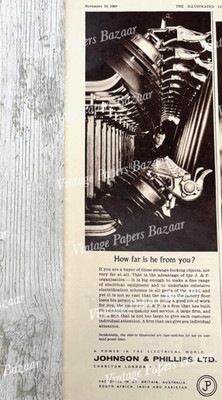 Johnson & Phillips J & P Electrical Power Distribution 1960 Vintage Print Werbung
