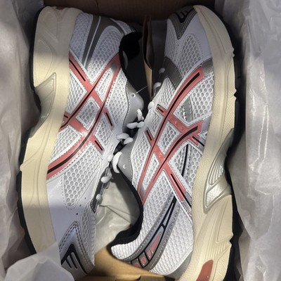 unisex asics shoes white/ desert red