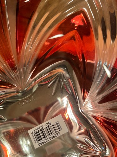 Fifth Ave Aurora Crystal Red Swirl Tray. Approx 11x11. - Picture 3 of 12