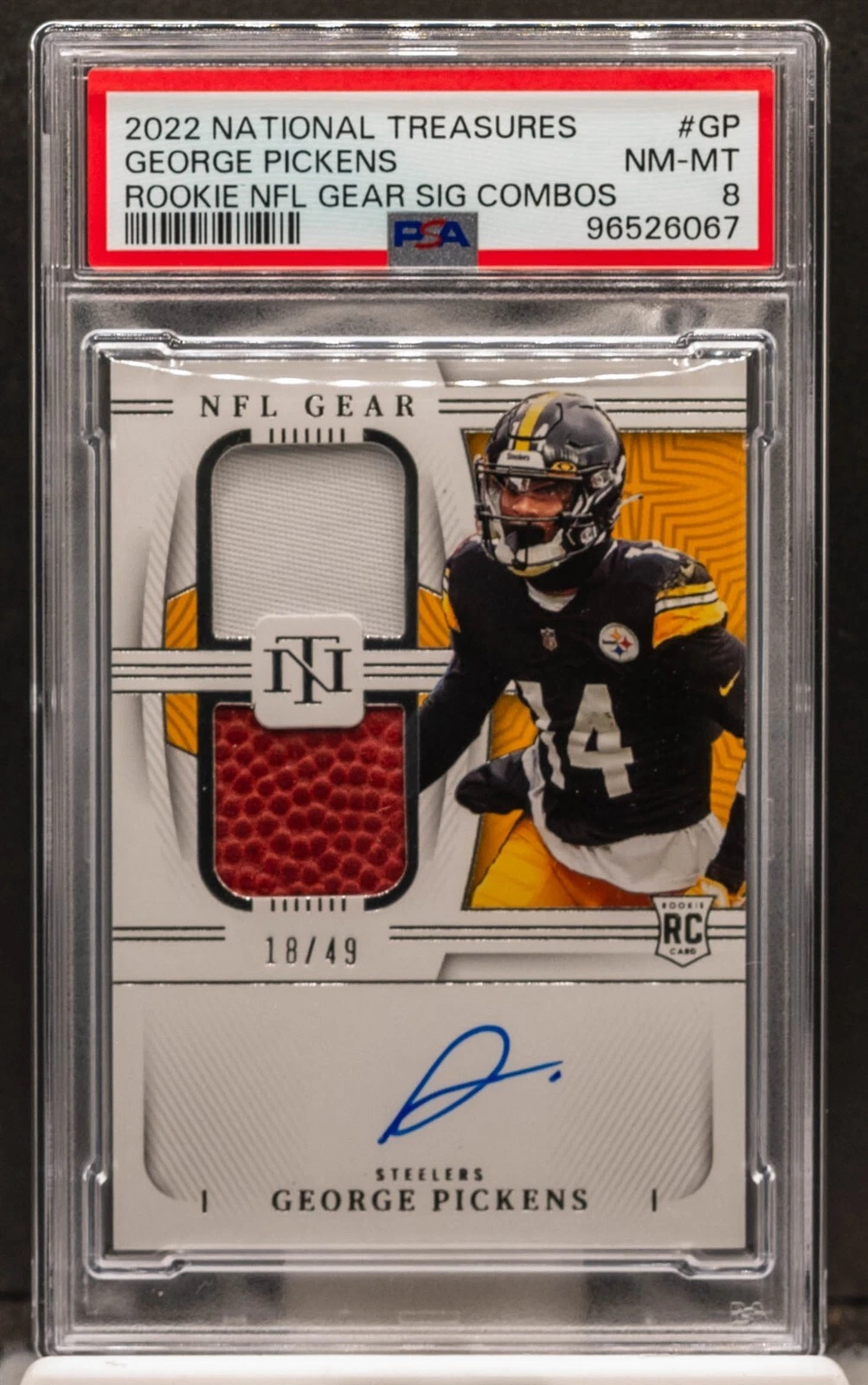 George Pickens Panini National Treasures Rookie NFL Gear Signature Combos #GP Base