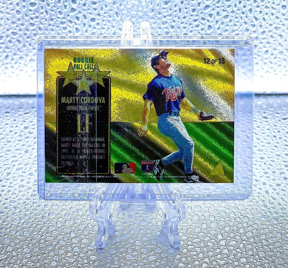 Marty Cordova 1995 Pinnacle Zenith #12 ROOKIE ROLL CALL RC INSERT TWINS ROOKIE Foto 2 de 2