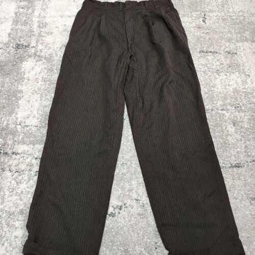 Vintage 40s 50s Tweed Stripped Work Wear Trouser Pants Conmar Zipper 30x34 - Picture 4 of 20