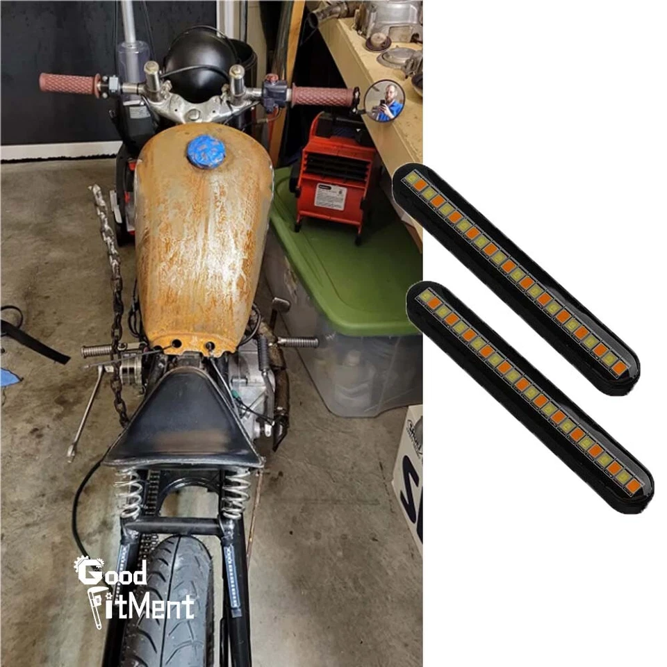 Motorcycle LED Strip Flowing Turn Signals Tail Light For Kawasaki Ninja ZX 7R 6R Foto 2 de 4