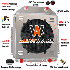 3 Rows Radiator Shroud Fan Kits For 19421952 1945 1946 Ford F-1 F-2 F-3 Pickup
