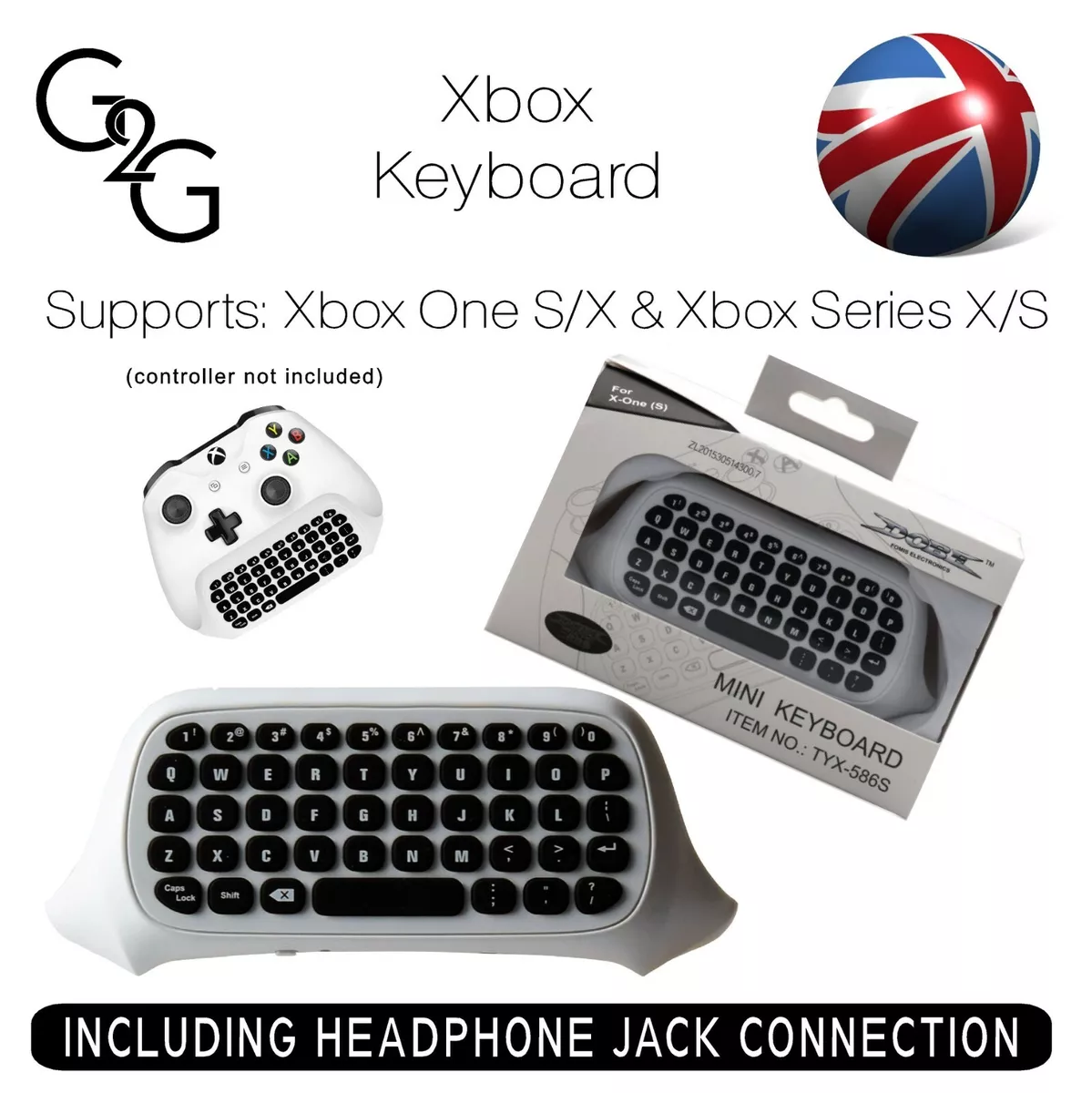 Xbox One S/X Series X/S White Mini Wireless Chatpad Message Keyboard  Controller