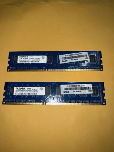 Lot ( 2 ) 2GB Elpida EBJ21UE8BDF0-DJ-F PC3-10600 2Rx8 DDR3-1333 RAM