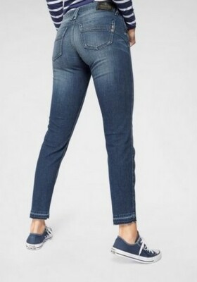 Herrlicher Touch Cropped 5320 Damen Jeans Slim Blue Stretch Denim Hose Pants W25