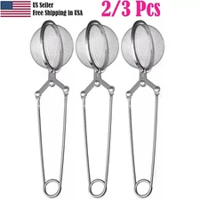 Tea Ball Strainer for Loose Leaf Tea Long Handled Mesh Snap Ball Tea Infuser 2/3
