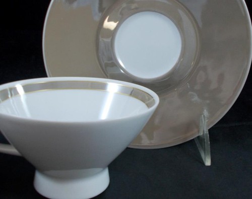 Rosenthal TAUPE BAND 5 Piece Place Setting Coupe Shape LIGHT USE GREAT CONDITION - Picture 9 of 9