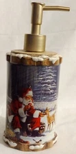 RARE BLONDER SANTA WITH FRIEND LOTION DISPENSER  BOTTLE NEW NO BOX