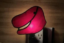 Unisex Kids Dinosaur Night Light Room Wall Plugin Prehistoric Stained Art Style