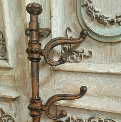 NEU 3er Set Wand Hut Garderobe rustikal HAKEN Französisch Vintage Shabby Chic Metallregal