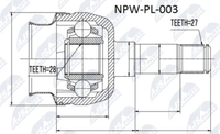 NPW-PL-003 NTY Gelenksatz, Antriebswelle FüR Opel,Saab