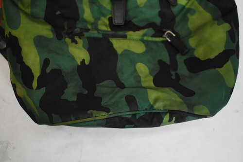 Prada Tessuto Nylon Green Camouflage Backpack Buckle Closure Leather Trim - Picture 3 of 12