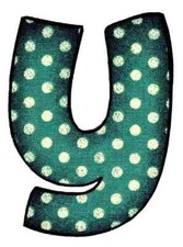 vintage letter y fabric applique iron on not embroidered 3 inch