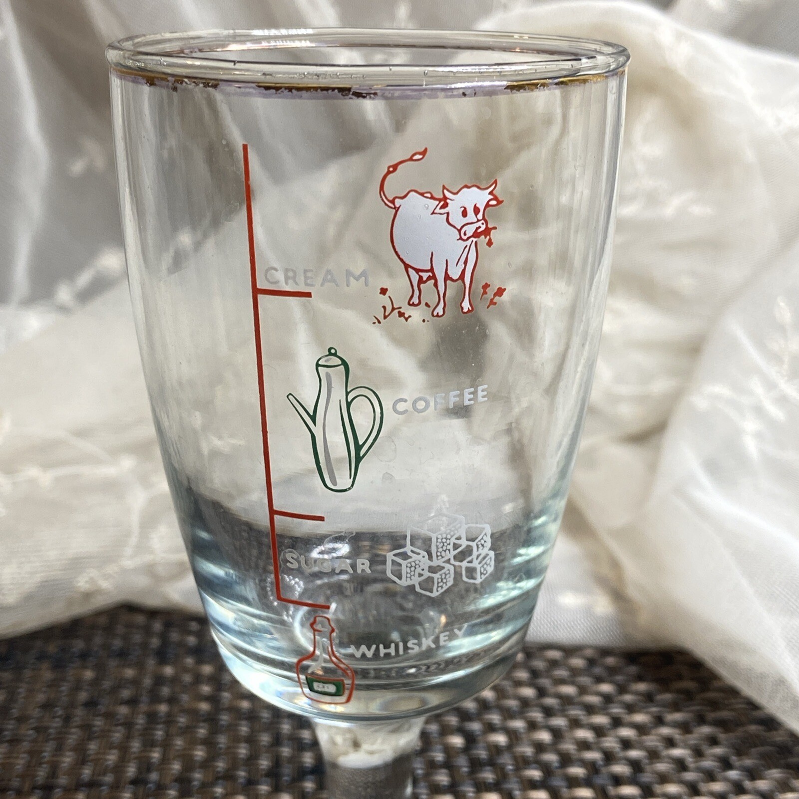 Vintage Irish Coffee Recipe Mixing Glass Barware 5-1/2” X 2-1/2”