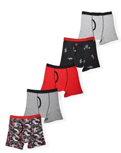 5 Pair Wonder Nation Boys Boxer Briefs Underwear Size XLarge  (14-16)  Red/Black - Afbeelding 1 van 4